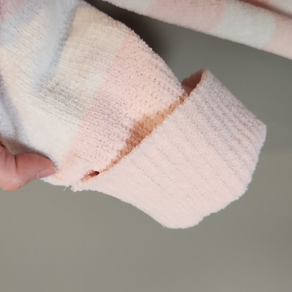 Betsey‎ Johnson Pink and White Striped Heart Cardigan Size Large - Picture 10 of 12